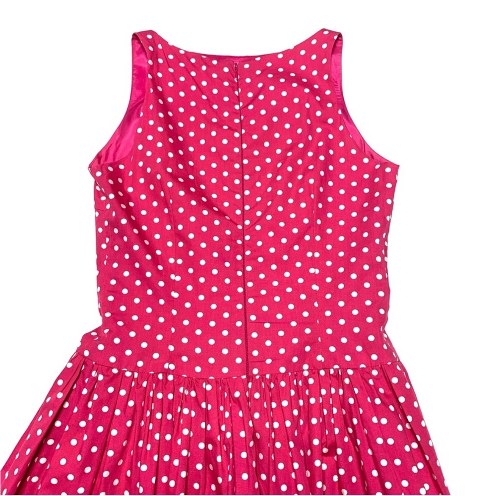 Tracy & Michael Barbie Pink Retro Drop Waist Polka Dot Midi Dress 8 - Picture 8 of 13